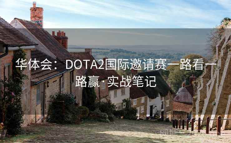 华体会：DOTA2国际邀请赛一路看一路赢·实战笔记